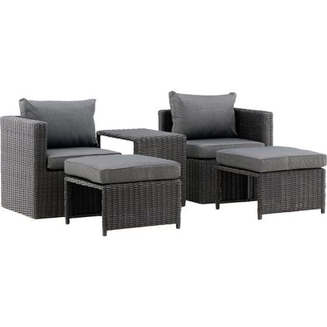 Salon de Jardin "Quad" 66cm Noir (1/5)