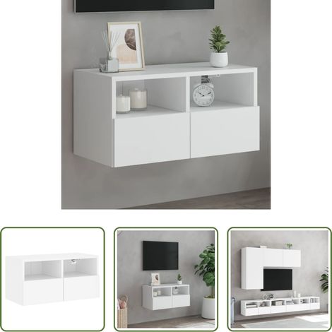 Wandregal - TV-Wandschrank Weiß 60x30x30 cm Holzwerkstoff (1/5)