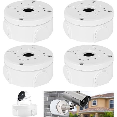 Support Universel de Boîte de Jonction pour Caméra de Sécurité Extérieure - Compatible Dôme, Étanche, Câble Caché - 4 Pièces (1/5)