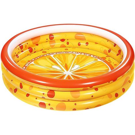 Piscine gonflable enfant en PVC épais 3 chambres à air, bac à eau extérieur résistant aux perforations dimension 120x30cm avec bouchon de vidange (1/5)