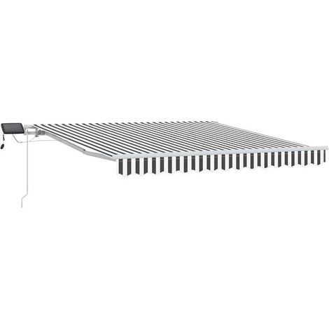 Store banne manuel rétractable avec éclairage LED, blanc anthracite, 300 x 250 cm (1/5)