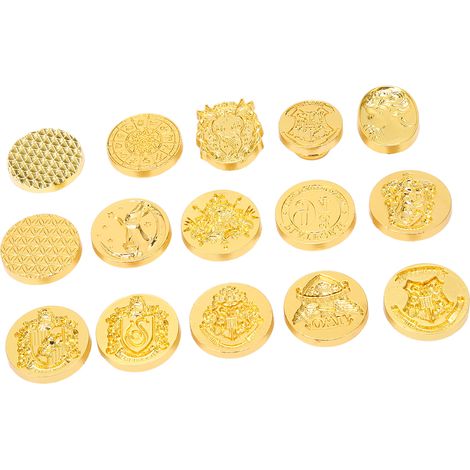 Lot de 15 têtes de tampons à cire transparents, gravure rétro, réutilisables, en alliage, pour cartes de vœux, enveloppes et cartes. (1/5)