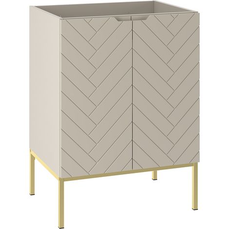 Meuble sous-vasque 60cm 2 portes sur pieds Daria Cachemire