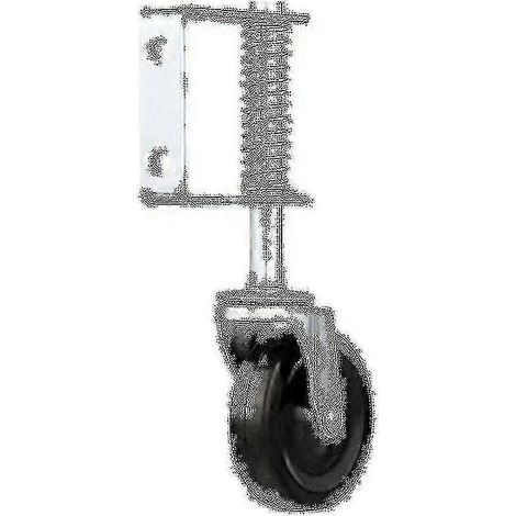 Roulette de portail silencieuse à ressort en caoutchouc robuste de 10 cm (4 pouces) pour usage domestique, noire, de Yaying