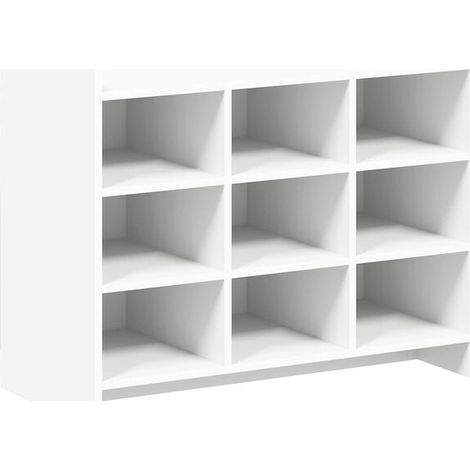 Meuble à chaussures, blanc, 85 x 39,5 x 70 cm, bois d'ingénierie. (1/5)