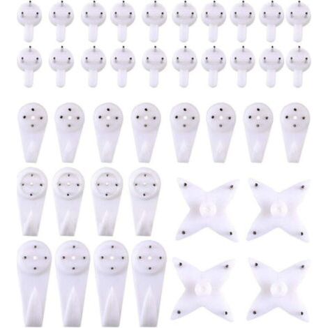 Set mit 40 Wandhaken für Massivwände und Gipskartonwände zum Aufhängen von Bildern, Hochzeitsfotos und Spiegeln (1/4)