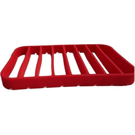 Grille de rôtissage en silicone multi-usages pour four et autocuiseur - 27 x 17,5 x 2,5 cm (rouge)-Red (1/4)