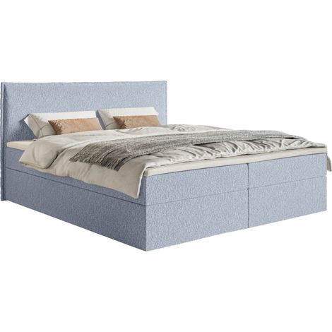 Selsey Softie – Boxspringbett 180x200 cm mit Topper und Stauraum, Chenille, Himmelblau (1/5)