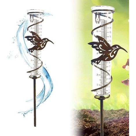 Pluviomètre de jardin en verre avec échelle claire pour jardin, pelouse, terrasse (1/5)