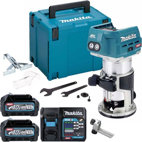 Makita RT001GZ21 40V XGT Cordless Brushless Router Trimmer + 2 x 2.5ah Battery (1/5)