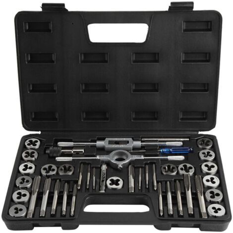Jeu de Tarauds et Filières Métrique 40 Pièces, M3 à M12 Coffret de Tarauds à Goujure et Filières de Filetage avec Extracteurs de Vis, pour Machines Outils Modules de Précision Transformateurs