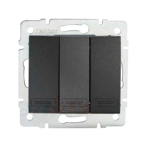 Interrupteur Encastrable Triple DOMO Graphite (1/5)