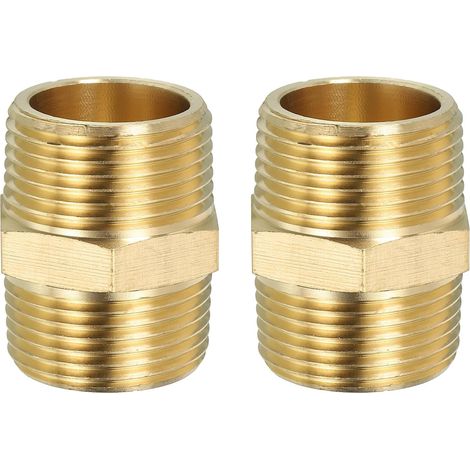 Raccord de Tuyau Hexagonal En Laiton Massif, Adaptateur Filetage, Lot 5, 1/4" Npt X 1/8" Npt, Connecteurs Ligne D'Eau Mâles - 1" NPT x (1/5)