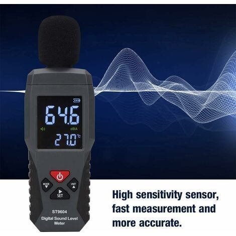 Schallpegelmesser mit Aufzeichnungsfunktion, Geräuschmessgerät, digitales Audio-Schallpegelmessgerät, Messbereich 30–130 dB, 1 Stück (1/4)