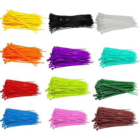 3 x 100 mm Serre-Câbles Autobloquants, Attache de Câble en Nylon Couleur, Attache Câble Réglable, Attache Câble en Plastique, Gestion des Câbles (1/5)