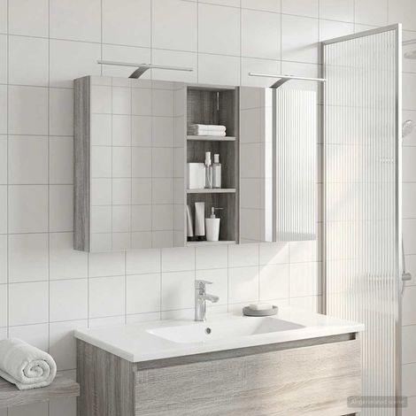 vidaXL Ensemble de Meubles de Salle de Bain 3 pc 130 x 14,5 x 70 cm (1/5)