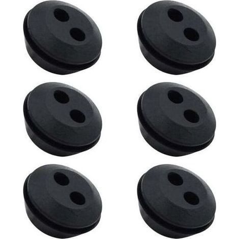 Pair Lot de 6 Bouchon de Tuyau de Carburant Joint de Réservoir Caoutchouc 2 Trous Passe durite Passe Durite Reservoir Debroussailleuse Accessoires (1/4)