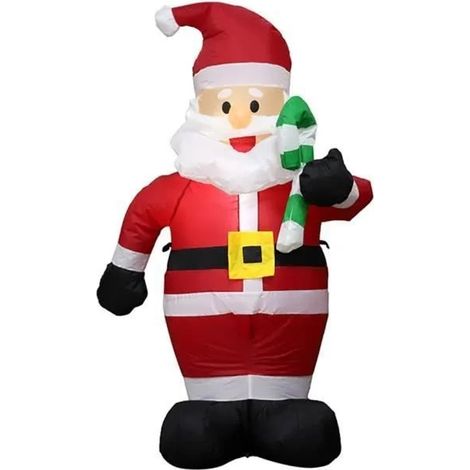 Décoration de Noël gonflable Père Noël, LED rouge et blanche, 120 cm, pour jardin (1/4)