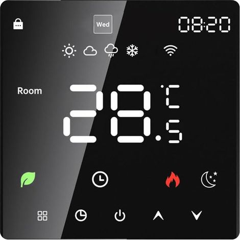 Termostato elettrico per il riscaldamento dell'acqua con display LCD intelligente e funzione programmabile settimanale