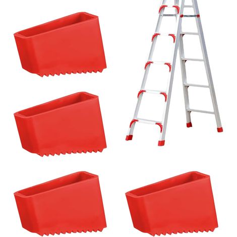 Lot de 4 protections antidérapantes pour pieds d'échelle en caoutchouc - 50 x 20 mm - Stabilisateurs d'échelle de rechange antidérapants pour échelles domestiques et industrielles (1/5)