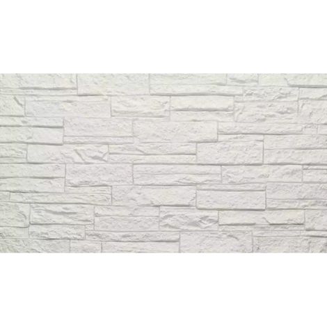 Set 12 Pannelli Isolanti Effetto Pietra Quarzite 3D Bianco 120x60 PU