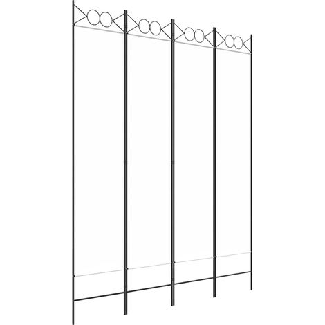 Paravent Cloison de séparation 4 panneaux, Pour Jardin, Balcon, Terrasse Blanc 160x200 cm Tissu OIB8829E (1/5)