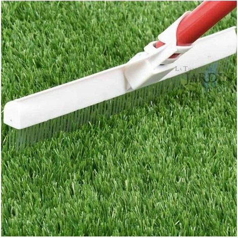 Brosse pour peigner pelouse artificielle et tapis – Tête 30,5 cm en PVC – Manche 129,5 cm pour nettoyage sans effort (1/3)