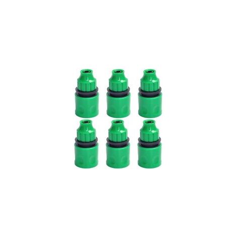 Juego de 6 adaptadores de plástico para manguera de riego, adaptador para manguera de jardín, accesorio para micromanguera de 8/12 mm, sistema de riego de jardín (verde)