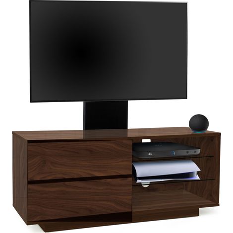 Homeology Gallus Walnut with 2-Walnut Drawers & 3-Shelf 32"-55" LED/ LCD/ Plasma Cabinet TV Stand with Mounting Arm (1/3)