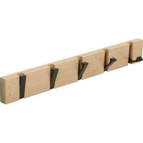 Wall Mounted Coat Rack with 3 Retractable Hooks, Wall Mounted Coat Rack for Hanging Coats Scarves (1/5)