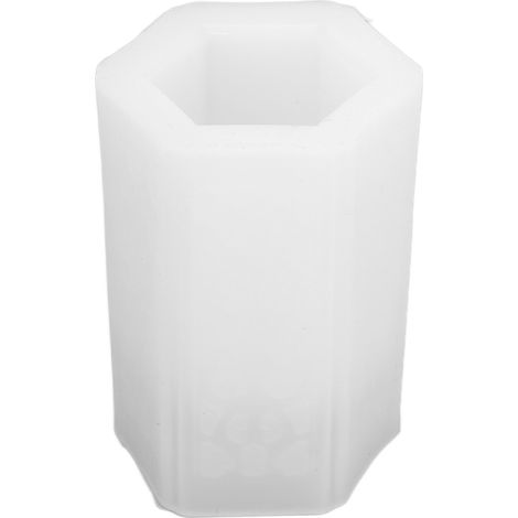 Moule en résine pour grand porte-stylo, moules en silicone réutilisables, fournitures de moulage DIY pour pots de fleurs, cadeaux, motif hexagonal (1/5)