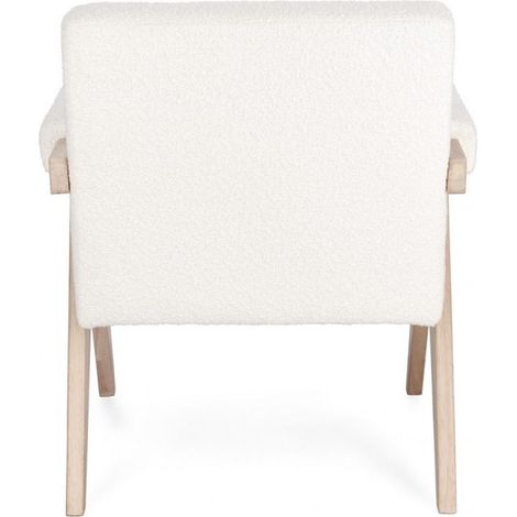 Poltrona "Faiza" per interno, Struttura In Legno, Gambe In Rubberwood 57.5 x 80 x 83h cm -Avorio (1/5)
