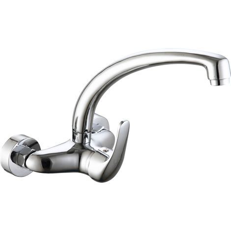 Grifo monomando de fregadero de pared caño fundido modelo Hiedra