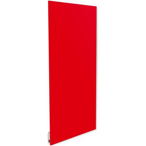 Radiateur electrique mural rayonnant extra plat 750W en verre rouge (1/5)