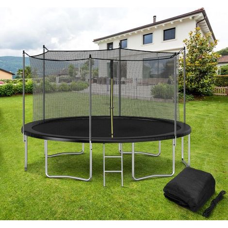 Rete di sicurezza per trampolino, in PE, ricambio per rete flessibile per trampolini a telaio tondo a 6 pali -Crezuo