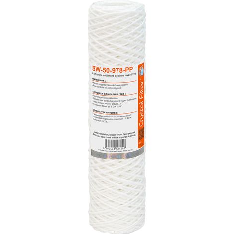 Cartouche sédiment bobinée 9''7/8 - SW-50-978-PP Crystal Filter® - filtre 50 µm (1/4)