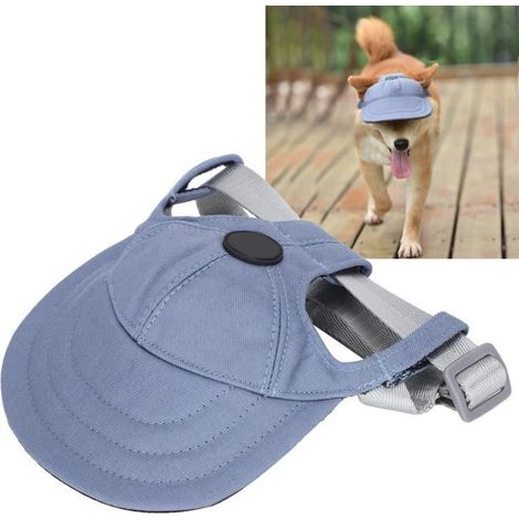 Chapeau,Chapeau de soleil pour animaux de compagnie chien casquettes petit chiot animaux casquette chien Bleu M HB013
