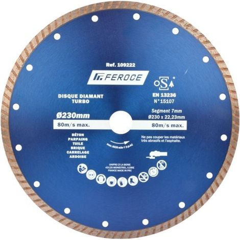 Disque Diamant Turbo 230 x 22.2mm FEROCE (1/2)
