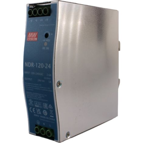 Mean Well NDR-120-24 Alimentatore per guida DIN 24 V/DC 5 A 120 W Num. uscite:1 x Contenuto 1 pz. (1/4)