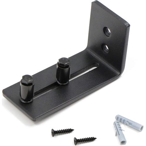 Guide de roulement pour porte coulissante - Avec 2 roulettes - Pour portes coulissantes - Noir (1/5)