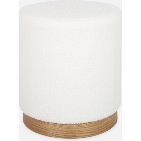 Puff estilo escandinavo de rizos blancos