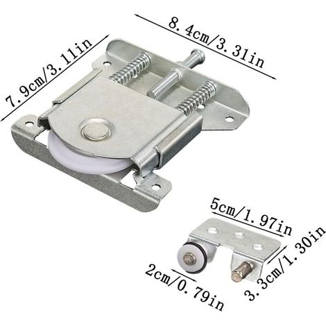 Ruote e rulli in nylon per porte scorrevoli - Componenti per ante scorrevoli di armadi, puleggia in nylon (set da 2) (1/3)