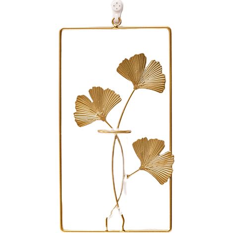 Jarrón de pared moderno de metal con tubo de vidrio - Colección Geométrica Dorada - [Sin marca] - Varios tamaños (26,5 x 24,5 cm, 26,5 x 25 cm, 30 x 15,5 cm, 31 x 28 cm, 31 x 20,5 cm) (1/5)