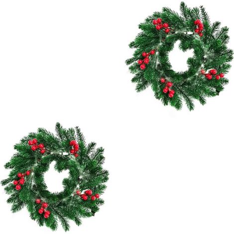 Lot De 2 Guirlandes Lumineuses pour Festival Extérieur Drapeau Triangulaire Guirlande d'arbre Guirlande d'automne Bannières De Fête Couronnes Anneau en Plastique (1/5)