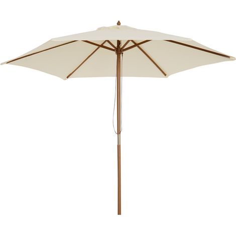 Ombrellone da Giardino 2.5x2.5 m Palo Ø38 mm in Legno Crema (1/5)