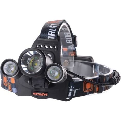 Lampe torche frontale - CREE - 3x XM-L T6 - 6000LM - Rechargeable USB - Étanche (1/3)