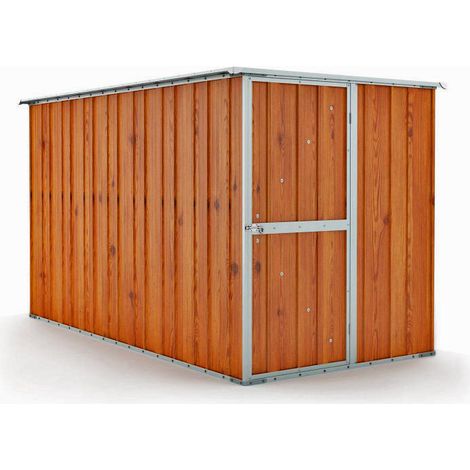 Casetta Box da Giardino in Lamiera di Acciaio Porta Utensili 175x307x182 cm Enaudi Legno (1/5)