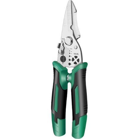 Abisolierwerkzeug, multifunktionale elektrische Abisolierzange, ergonomische Handkabelzange und -schneider, robuste Schere für Elektriker, glatt und rutschfest (1/3)