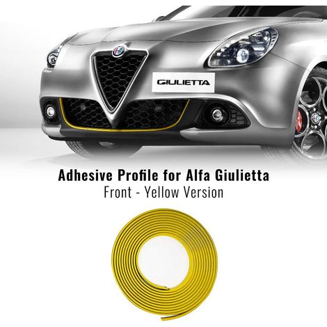 Profilo Adesivo per Dam Paraurti Alfa Giulietta con Biadesivo 3M APT - Colore: GIALLO - Confezione: ANTERIORE