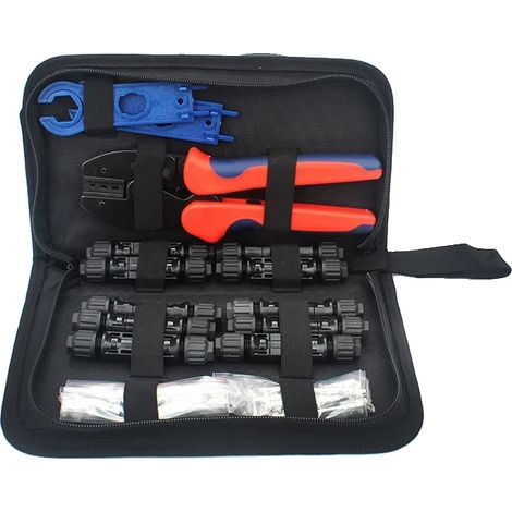 Alicates de crimpado, diseño ergonómico, adecuados para conectores de cables fotovoltaicos, kit de herramientas (1/2)